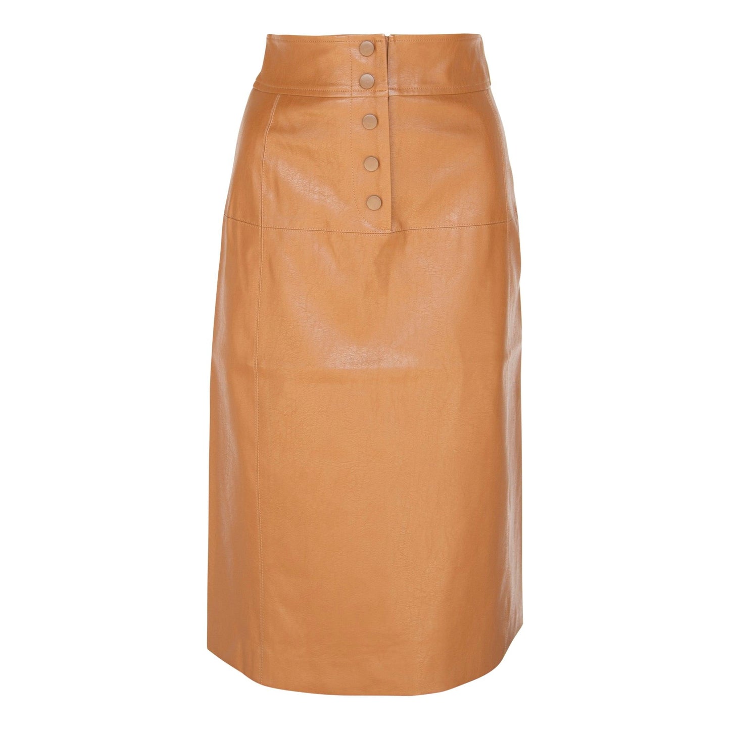Glossy Brown Vegan Leather Pencil Skirt – Vegan Skirt, Leather Look