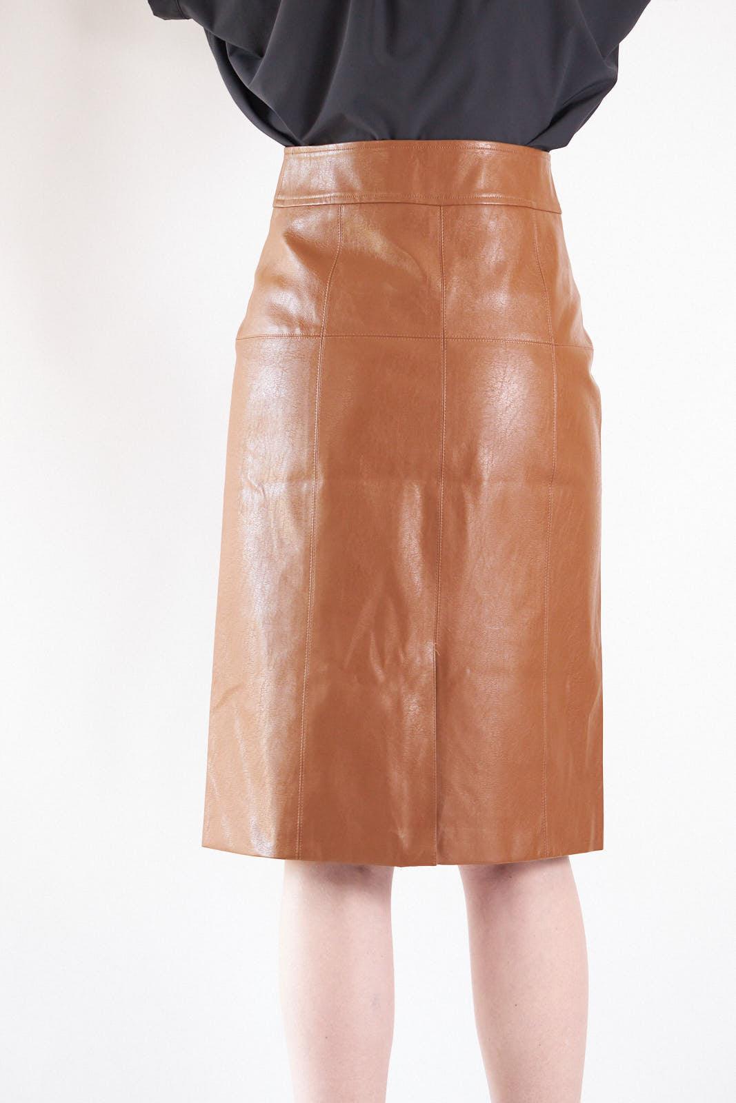 Glossy Brown Vegan Leather Pencil Skirt – Vegan Skirt, Leather Look