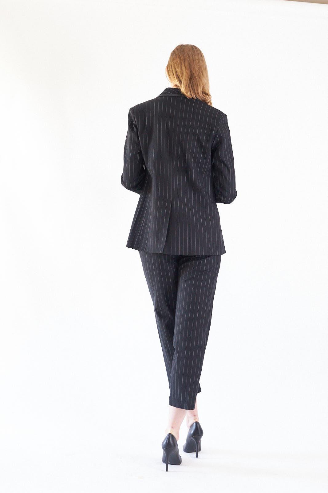 Black Pinstripes Blazer – Pinstripe Blazer, Formal Jacket